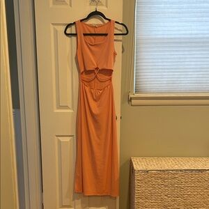 Peach Love California Orange Midi Dress